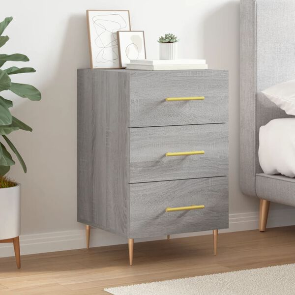 vidaXL Bedside Cabinet Grey Sonoma 40x40x66 cm Engineered Wood