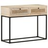 vidaXL Console Table 100x35x76 cm Solid Mango Wood and Natural Cane