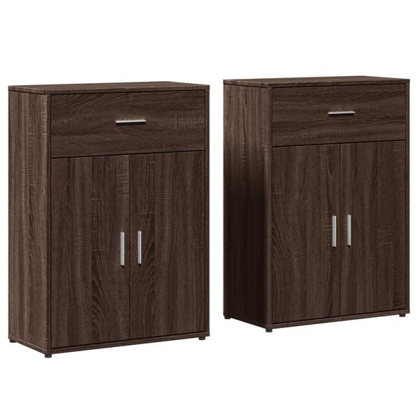 vidaXL Sideboards 2 pcs Brown Oak 60x30x84 cm Engineered Wood