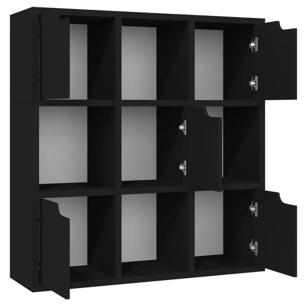 vidaXL Bookshelf Black 88.5x27.5x88 cm Engineered Wood