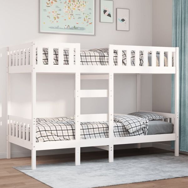 vidaXL Bunk Bed White 90x200 cm Solid Wood Pine