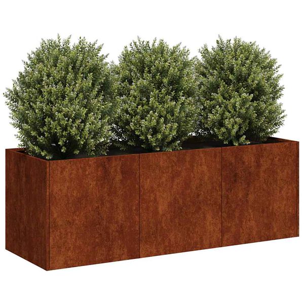vidaXL Planter Rusty 120x40x40 cm Weathering Steel