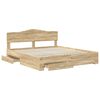 vidaXL Bed Frame with Drawer Sonoma Oak 180 x 200 cm Engineered Wood