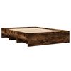 vidaXL Bed Frame without Mattress Smoked Oak 120x190 cm Small Double Engineered Wood