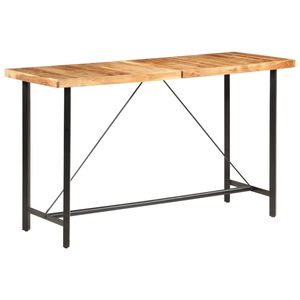 vidaXL Bar Table | Natural and black | Solid Acacia wood | Large | Industrial