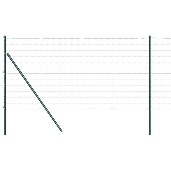 vidaXL Fence with Post Green 1.2 x 25 m Steel