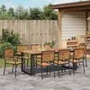 vidaXL Garden Dining Set 9 pcs Black Solid Acacia Wood