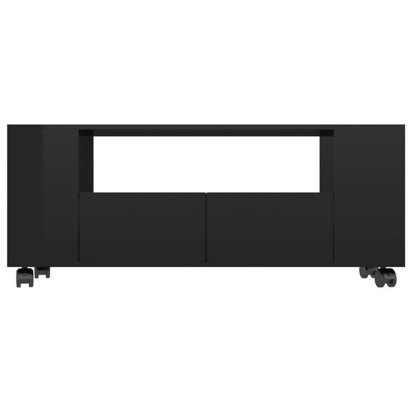 vidaXL TV Cabinet High Gloss Black 120x35x48 cm Engineered Wood