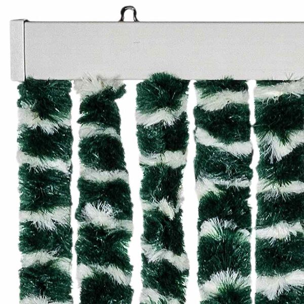 vidaXL Fly Curtain Green and White 56x200 cm Chenille