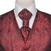 Men's Paisley Wedding Waistcoat Set Size 54 Burgundy