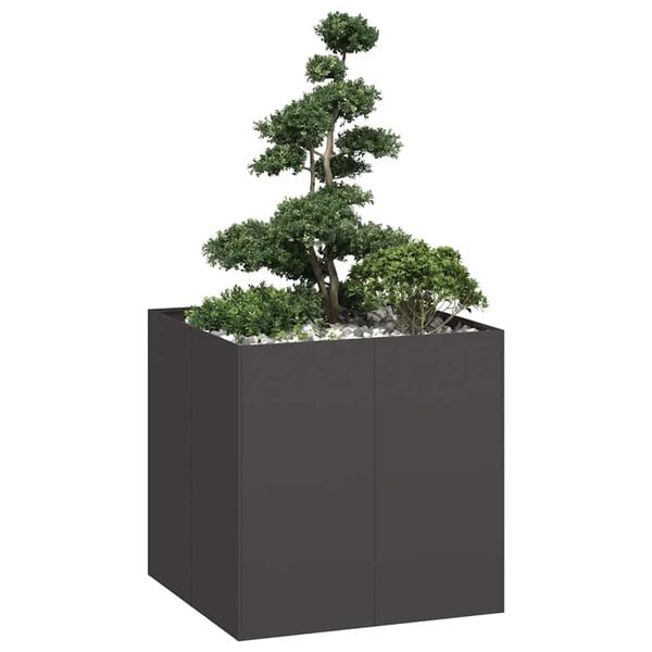 vidaXL Planter Black 80x80x80 cm Steel