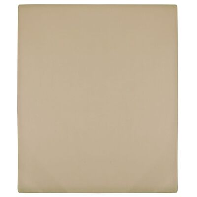 vidaXL Jersey Fitted Sheet Taupe 90x200 cm Cotton