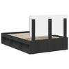 vidaXL Bed Frame with Headboard Black 120 x 190 cm Solid Pine Wood