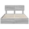vidaXL Storage Bed Grey Sonoma 160 x 200 cm Engineered Wood