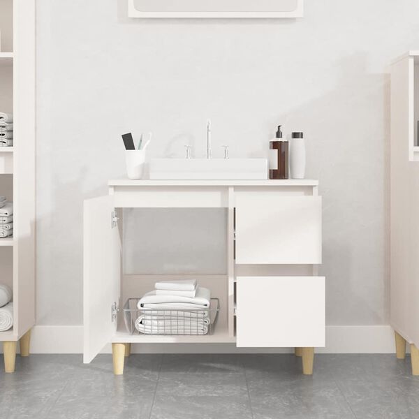vidaXL Bathroom Cabinet White 65x33x60 cm Engineered Wood