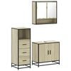 vidaXL 3 Piece Bathroom Furniture Set Sonoma Oak Engineered Wood