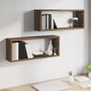 vidaXL Wall Cube Shelves 2 pcs Brown Oak 60x15x23 cm Engineered Wood