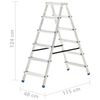 vidaXL Aluminium Double-Sided Step Ladder 6 Steps 136 cm