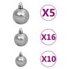 vidaXL Artificial Pre-lit Christmas Tree with Ball Set Red 240 cm PVC