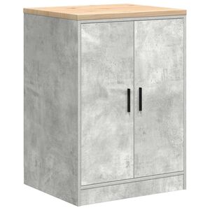 vidaXL Garage Storage Cabinet Concrete Grey 60x51x85 cm Solid Wood Pine