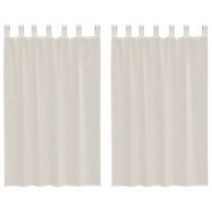 vidaXL Voile Curtains with Tab Top 2 pcs Cream