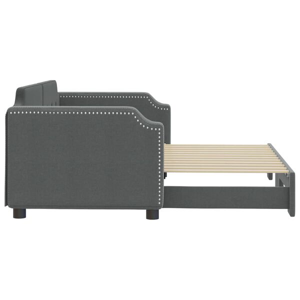 vidaXL Daybed with Trundle without Mattress Dark Grey 90x190 cm Single
