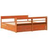 vidaXL Bed Frame without Mattress Wax Brown 180x200 cm Super King Solid Wood Pine