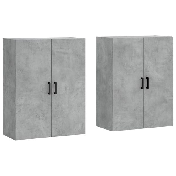 vidaXL Wall Mounted Cabinets 2 pcs Concrete Grey 69.5x34x90 cm