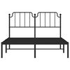 vidaXL Metal Bed Frame without Mattress with Headboard Black 135x190cm