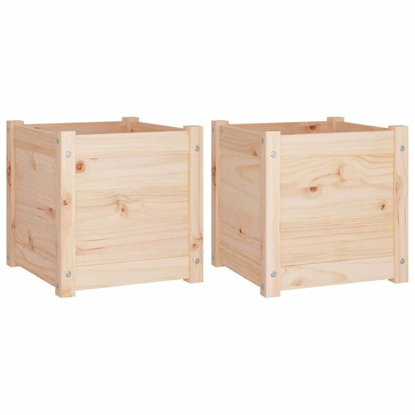 vidaXL Garden Planters 2 pcs 40x40x40 cm Solid Pinewood