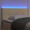 vidaXL LED Headboard with LED Strip Lights Cream 100 cm Polyester