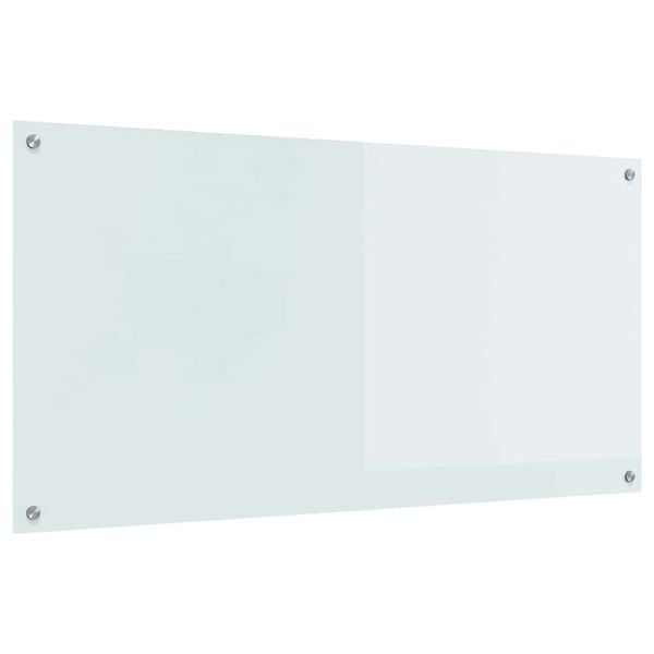 vidaXL Kitchen Backsplash White 120 x 60 cm Tempered Glass