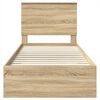 vidaXL Bed Frame with Headboard Sonoma Oak 90 x 200 cm Engineered Wood