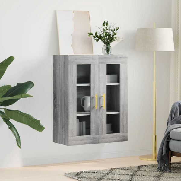 vidaXL Wall Mounted Cabinet Grey Sonoma 69.5x34x90 cm