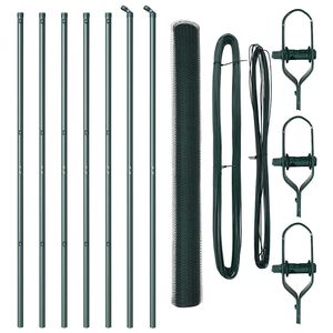 vidaXL Fence Post Green 10 x 1.5 m (13 mm mesh) Steel and PVC