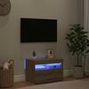 vidaXL TV Cabinet with LED Lights Artisan Oak 60x35x40 cm Engineered Wood