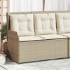 vidaXL Garden Bench with Cushion Beige Poly rattan