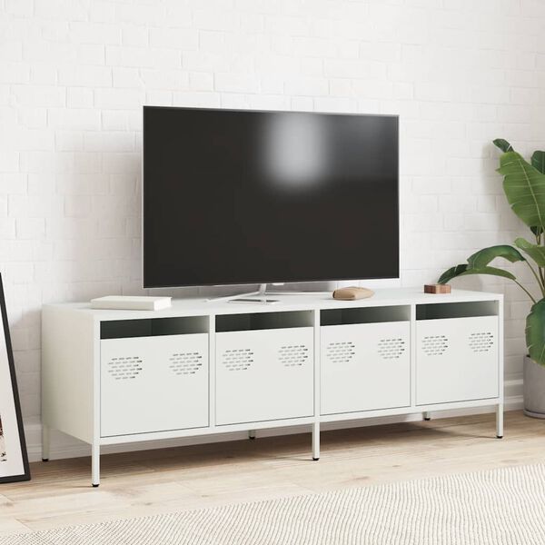 vidaXL TV Cabinet White 135x39x43.5 cm Cold-rolled Steel
