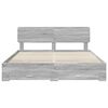 vidaXL Bed Frame with Drawer Grey Sonoma 200 x 200 cm Engineered Wood