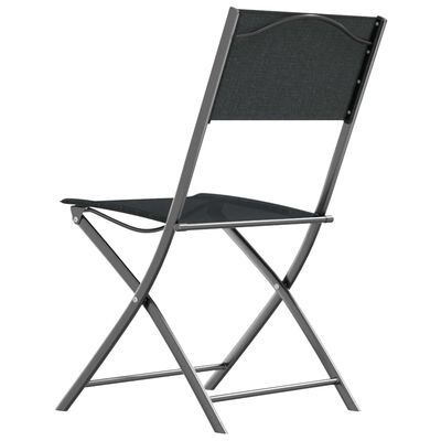 vidaXL Folding Outdoor Chairs 4 pcs Black Steel and Textilene