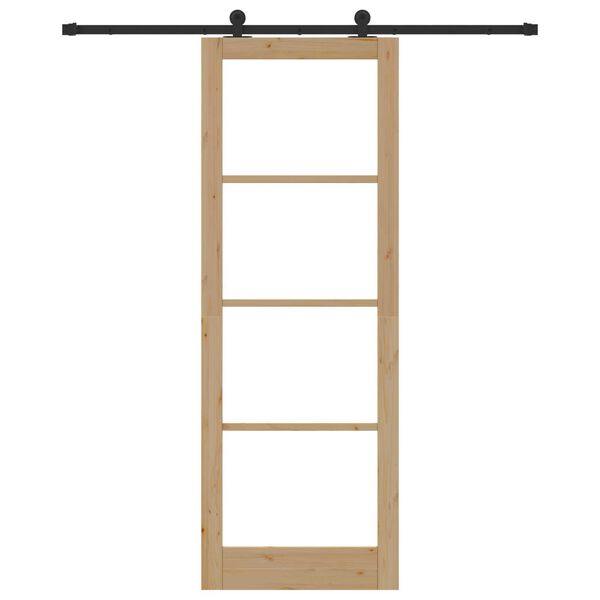 vidaXL Sliding Door ORKDAL Natural and Black 83 x 232 cm