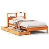 vidaXL Bookcase Bed without Mattress Wax Brown 75x190 cm Solid Wood Pine