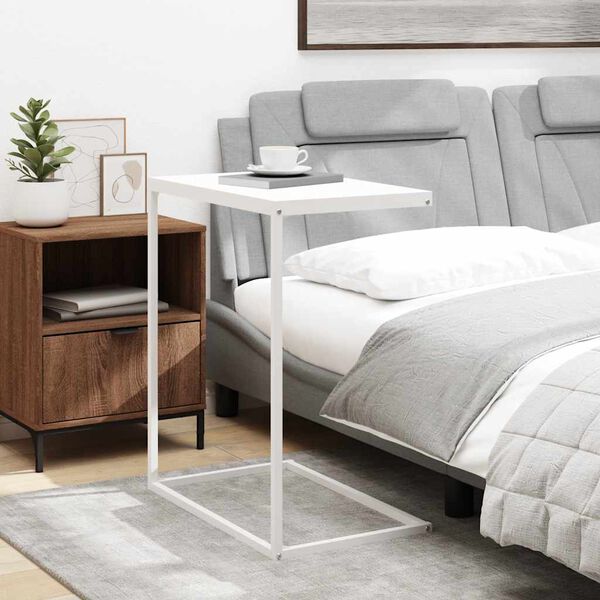 vidaXL Side Table White 55x35x66 cm Engineered Wood