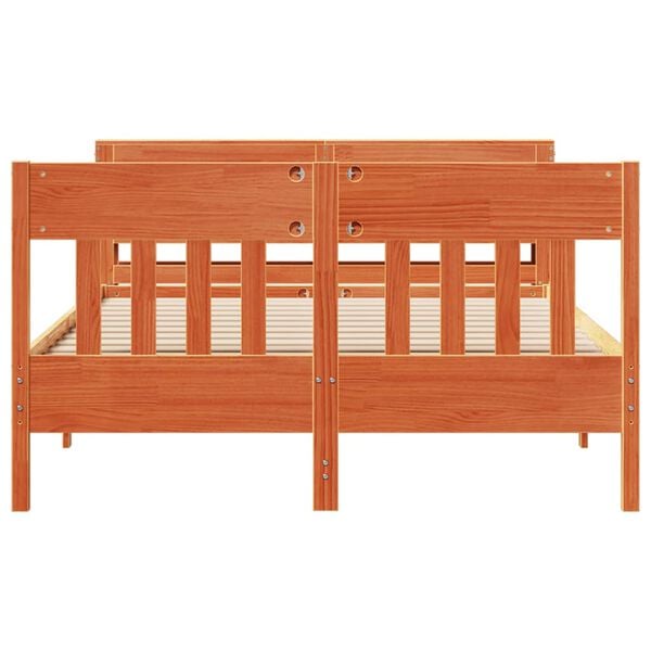 vidaXL Bed Frame without Mattress Wax Brown 120x200 cm Solid Wood Pine