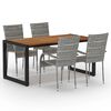 vidaXL 5 Piece Garden Dining Set Grey