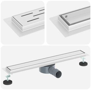 vidaXL Shower Drain 2-in-1 with 360&deg; Siphon Silver 60 cm