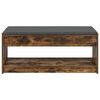 vidaXL Hall Bench with Cushion with Shelf Smoked Oak 103 x 38 x 45 cm