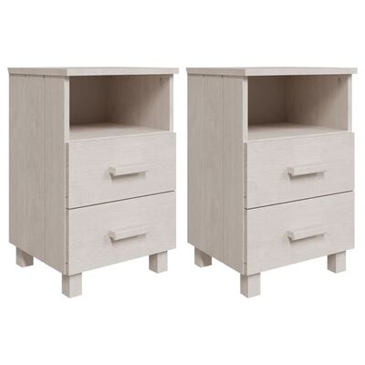 vidaXL Bedside Cabinets HAMAR 2 pcs White 40x35x62 cm Solid Wood