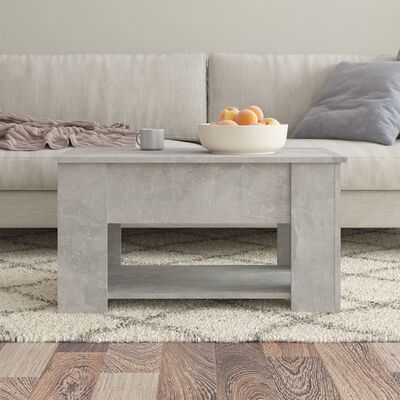 vidaXL Coffee Table Concrete Grey 79x49x41 cm Engineered Wood