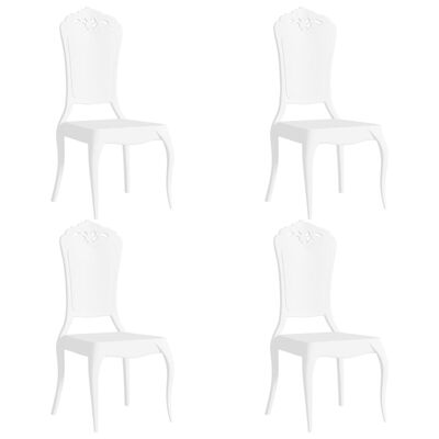 vidaXL Dining Chairs 4 pcs White Polycarbonate